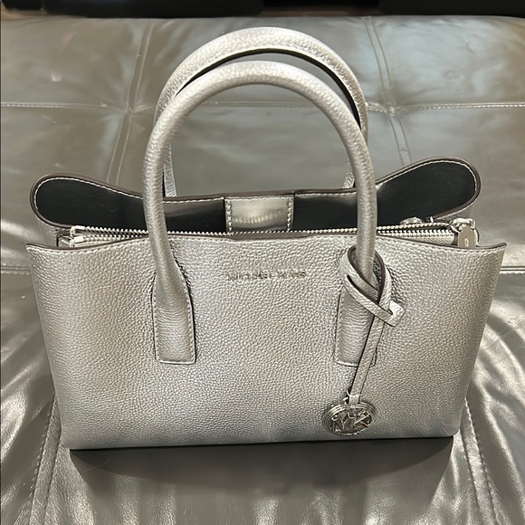 Michael Kors Metallic Silver Satchel - Picture 1 of 7